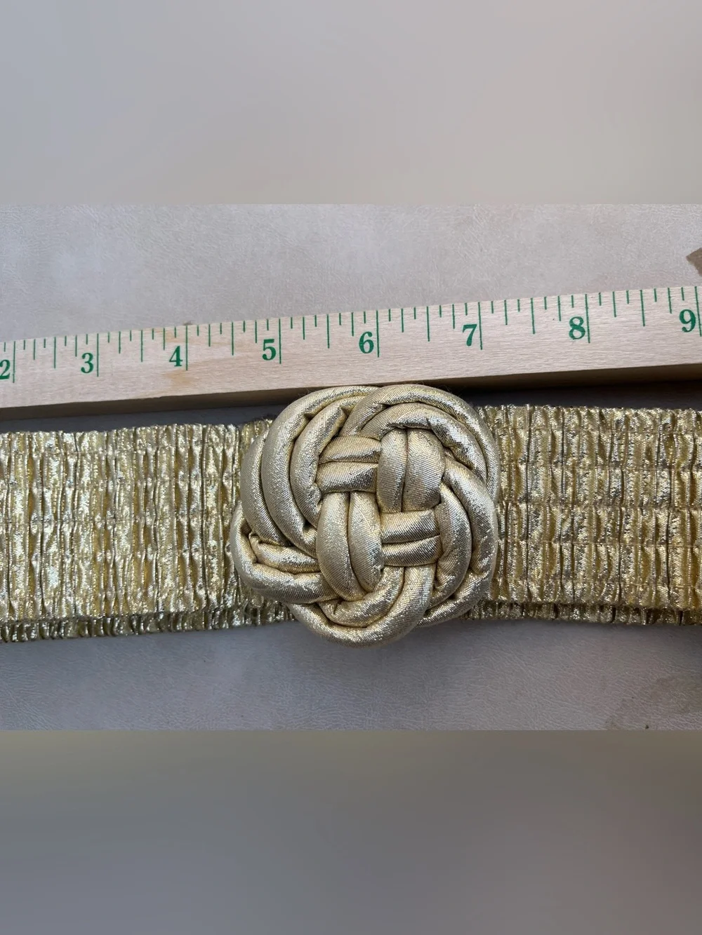 Vintage Gold Braided Knot Stretch Cinch Belt - Women Accessories